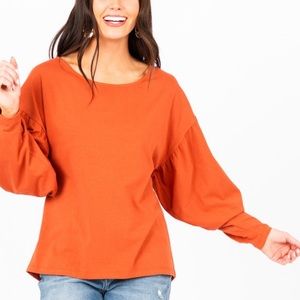 Agnes & Dora Tops - Balloon Sleeve Tee- Clay Agnes & Dora Tops - Balloon Sleeve Tee- Clay